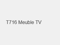 Meuble TV T716 en blanc et marron clair avec étagère murale