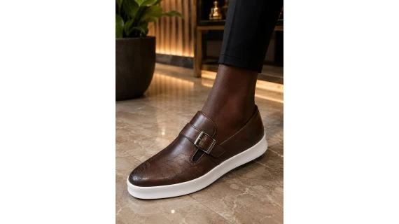 Mocassin Homme Timberland – Cuir Marron Boucle Argentée