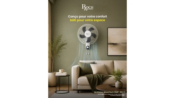 Ventilateur Mural Roch RWF-1611-F 16" – Fraîcheur Optimale