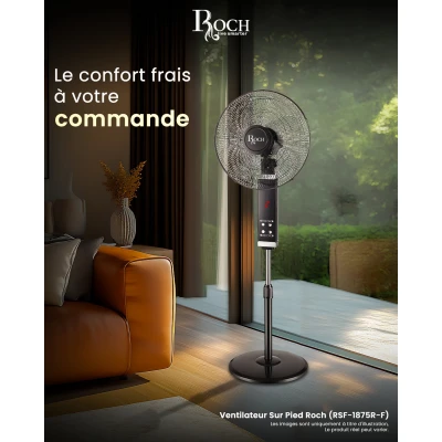 Ventilateur Sur Pied Roch RSF-1875R-F 18" – Puissant avec Télécommande