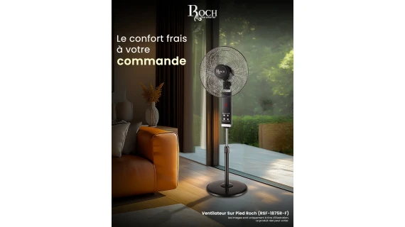 Ventilateur Sur Pied Roch RSF-1875R-F 18" – Puissant avec Télécommande
