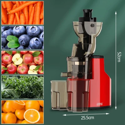 Extracteur de Jus WINNING STAR ST1000 Rouge 150W – Extracteur Lent 500 ml avec Éjection Automatique de la Pulpe