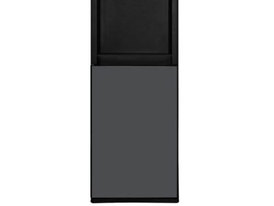 Fontaine FINIX FIN167 avec mini frigo gris/noir, réservoir en acier inoxydable et robinet à trois boutons