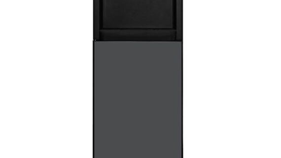Fontaine FINIX FIN167 avec mini frigo gris/noir, réservoir en acier inoxydable et robinet à trois boutons