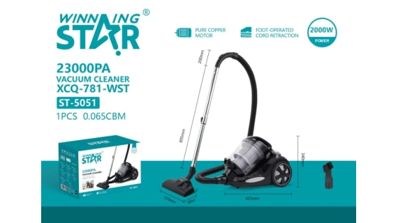 Aspirateur WINNING STAR ST5051 2000W avec Bac à Poussière 4L – Aspirateur Sans Sac Haute Performance – Image 2