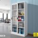 Armoire de bureau métallique à portes coulissantes vitrées - 180 x 85 x 39 cm