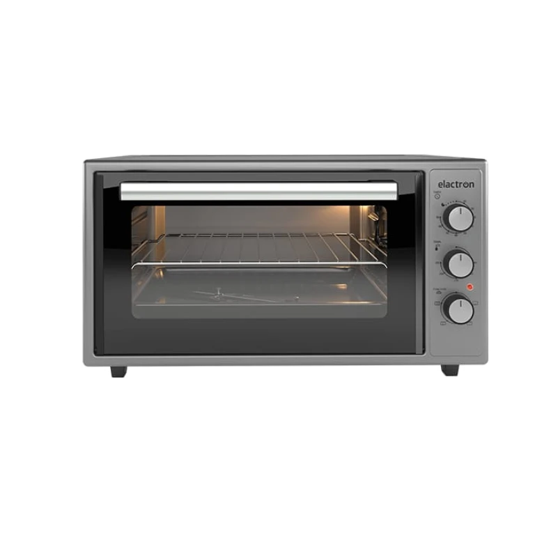 Photo du Mini Four Elactron 60L Gris EL60400MG avec chaleur tournante, grill et 5 fonctions de cuisson