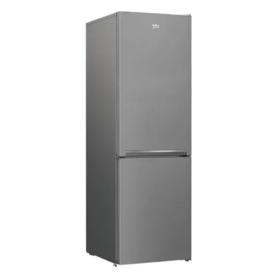 Réfrigérateur Beko Combiné 3 Tiroirs B3RCHE440HS en couleur inox avec des portes réversibles et un éclairage LED