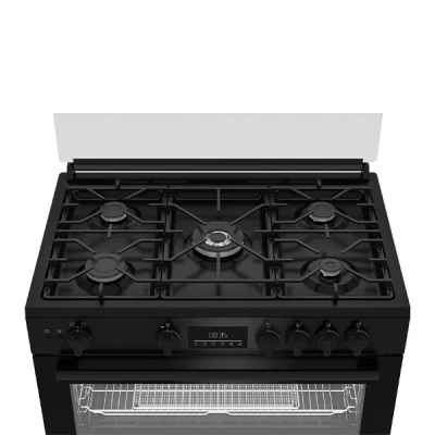 Cuisinière gaz Beko BGGR11225GB de 90cm avec 5 feux et four grande capacité