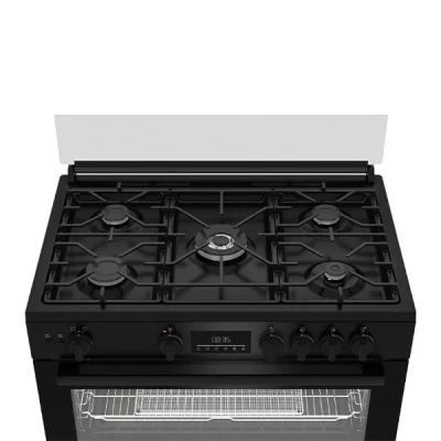 Cuisinière gaz Beko BGGR11225GB de 90cm avec 5 feux et four grande capacité