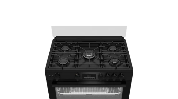 Cuisinière gaz Beko BGGR11225GB de 90cm avec 5 feux et four grande capacité