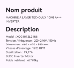 Machine à Laver Tecnolux 10Kg A+++ Inverter – Image 4
