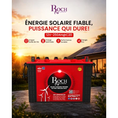 Batterie solaire Roch 12V-250Ah tubulaire EFB
