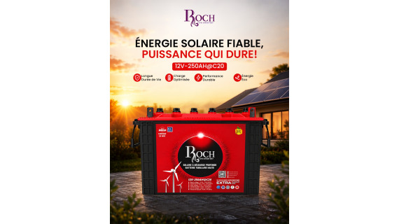 Batterie solaire Roch 12V-250Ah tubulaire EFB