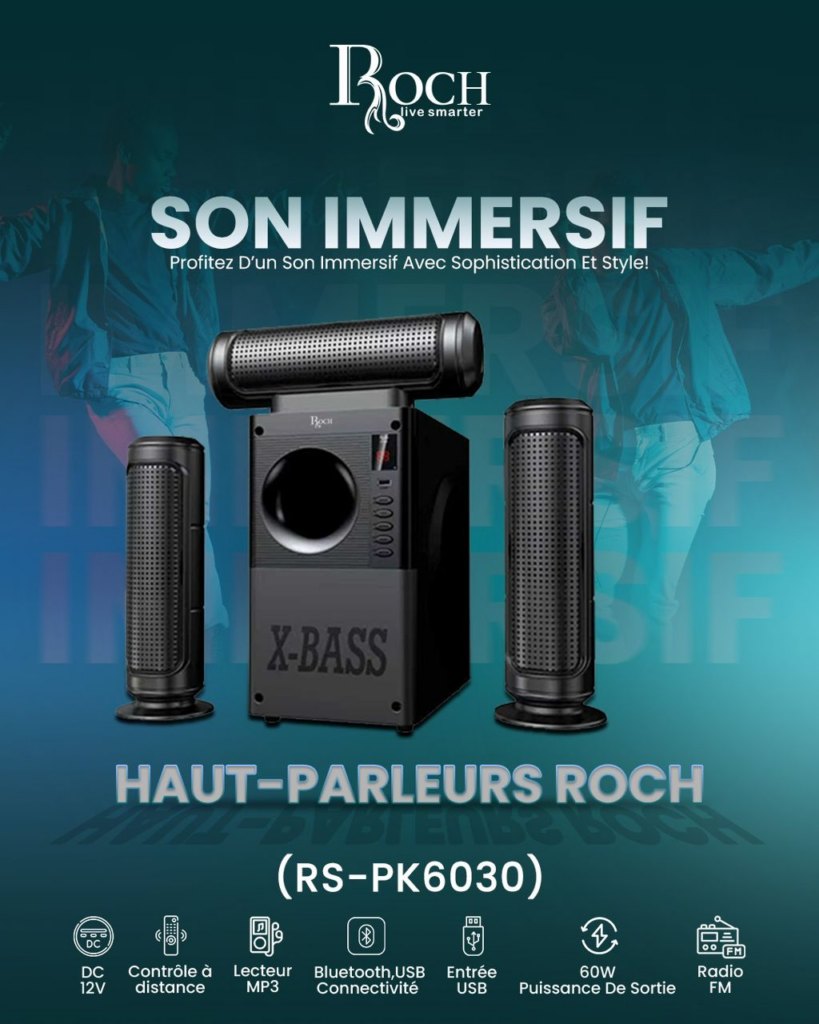 Haut-Parleurs Roch RS-PK6030 X-BASS avec télécommande et connexions USB et Bluetooth