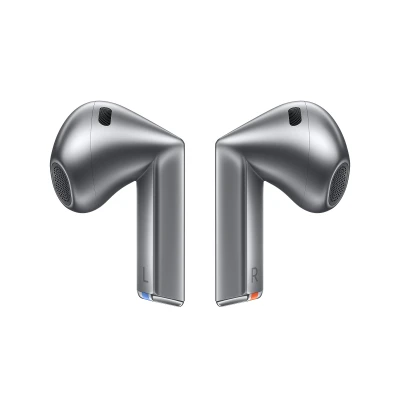Samsung Galaxy Buds3 - vue de profil, écouteur sans fil argent
