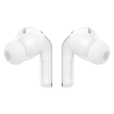 Samsung Galaxy Buds4 Pro Blanc - vue de profil, tige Blade en métal