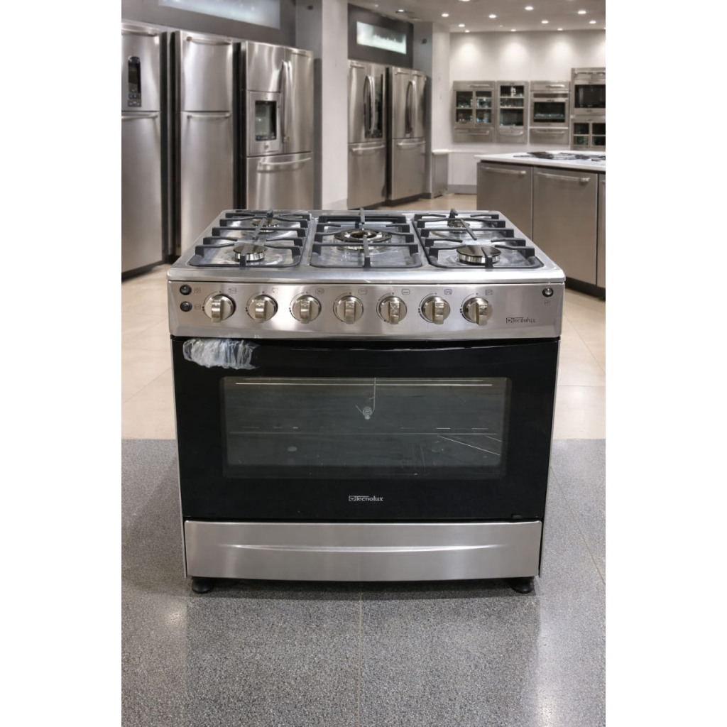Cuisinière Tecnolux 5 Feux TEC85 en gris, avec 5 feux à gaz et un grand four intégré