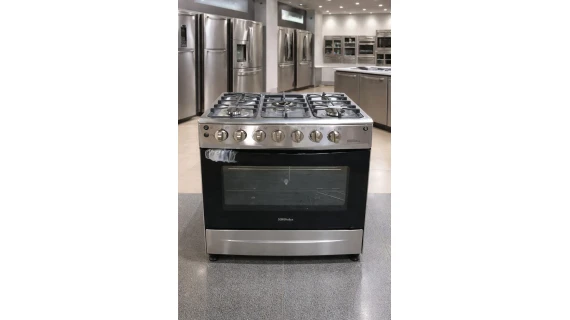 Cuisinière Tecnolux 5 Feux TEC85 en gris, avec 5 feux à gaz et un grand four intégré